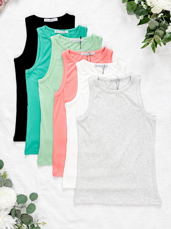 IN STOCK Tara Ribbed Tank - Lime FINAL SALE