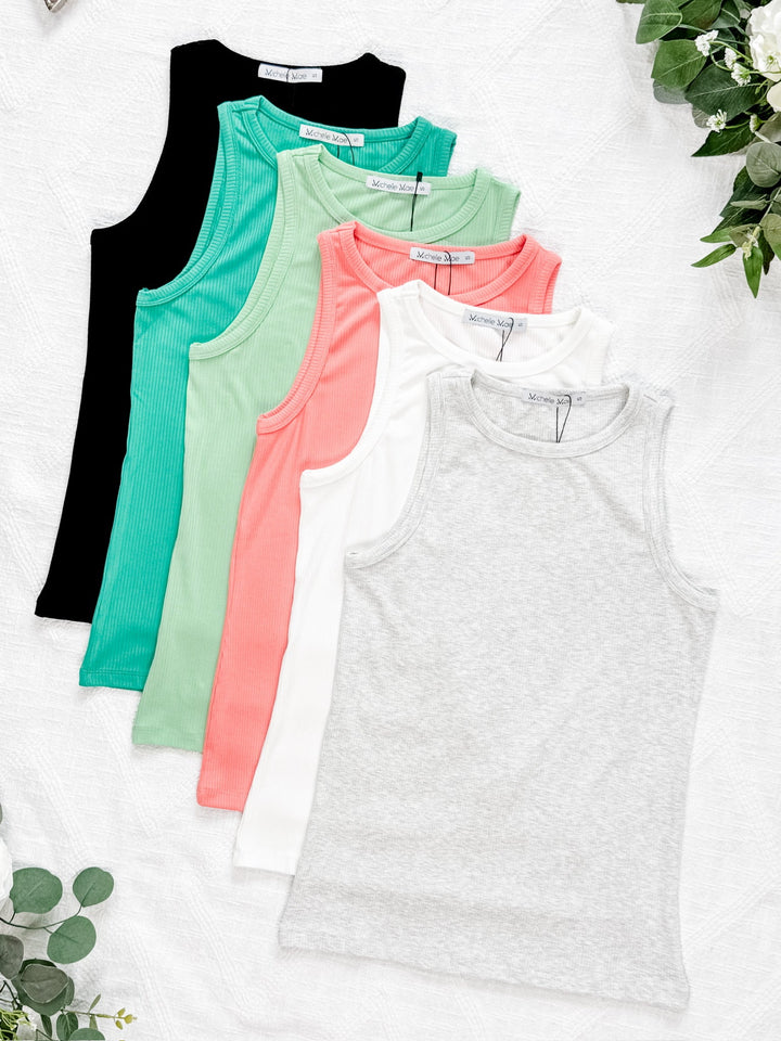 IN STOCK Tara Ribbed Tank - Lime FINAL SALE