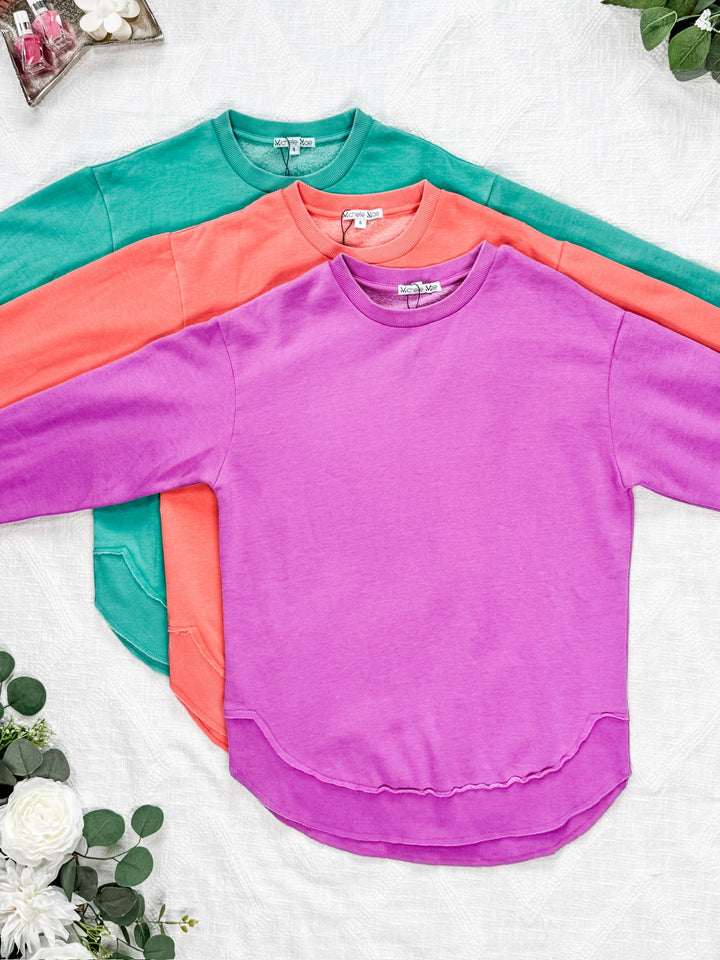 IN STOCK Vintage Wash Pullover - Caribbean Green FINAL SALE
