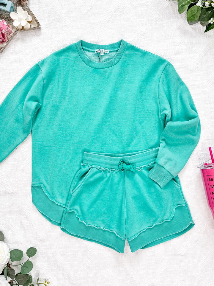 IN STOCK Vintage Wash Pullover - Caribbean Green FINAL SALE