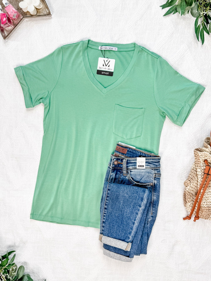 IN STOCK Sophie Pocket Tee - Mint FINAL SALE