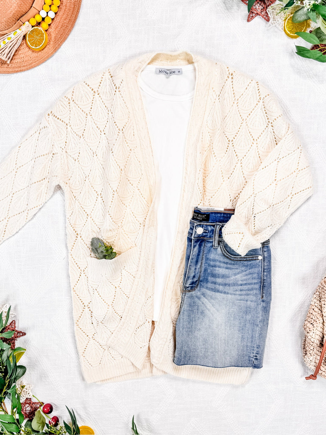 IN STOCK Open Knit Cardigan - Ivory