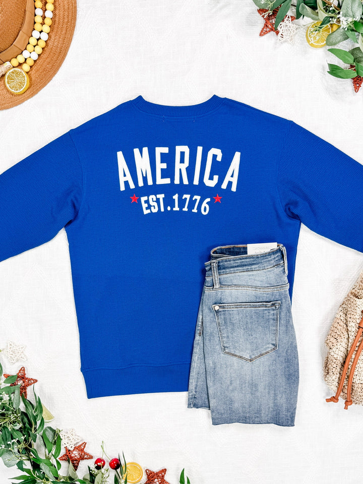 IN STOCK America Pullover - Blue