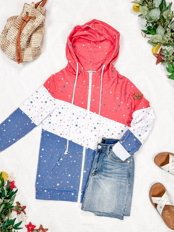 IN STOCK Colorblock Fullzip - Liberty Stars Trio