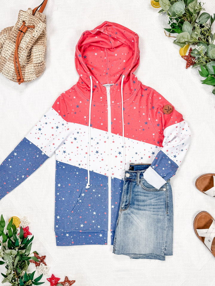 IN STOCK Colorblock Fullzip - Liberty Stars Trio