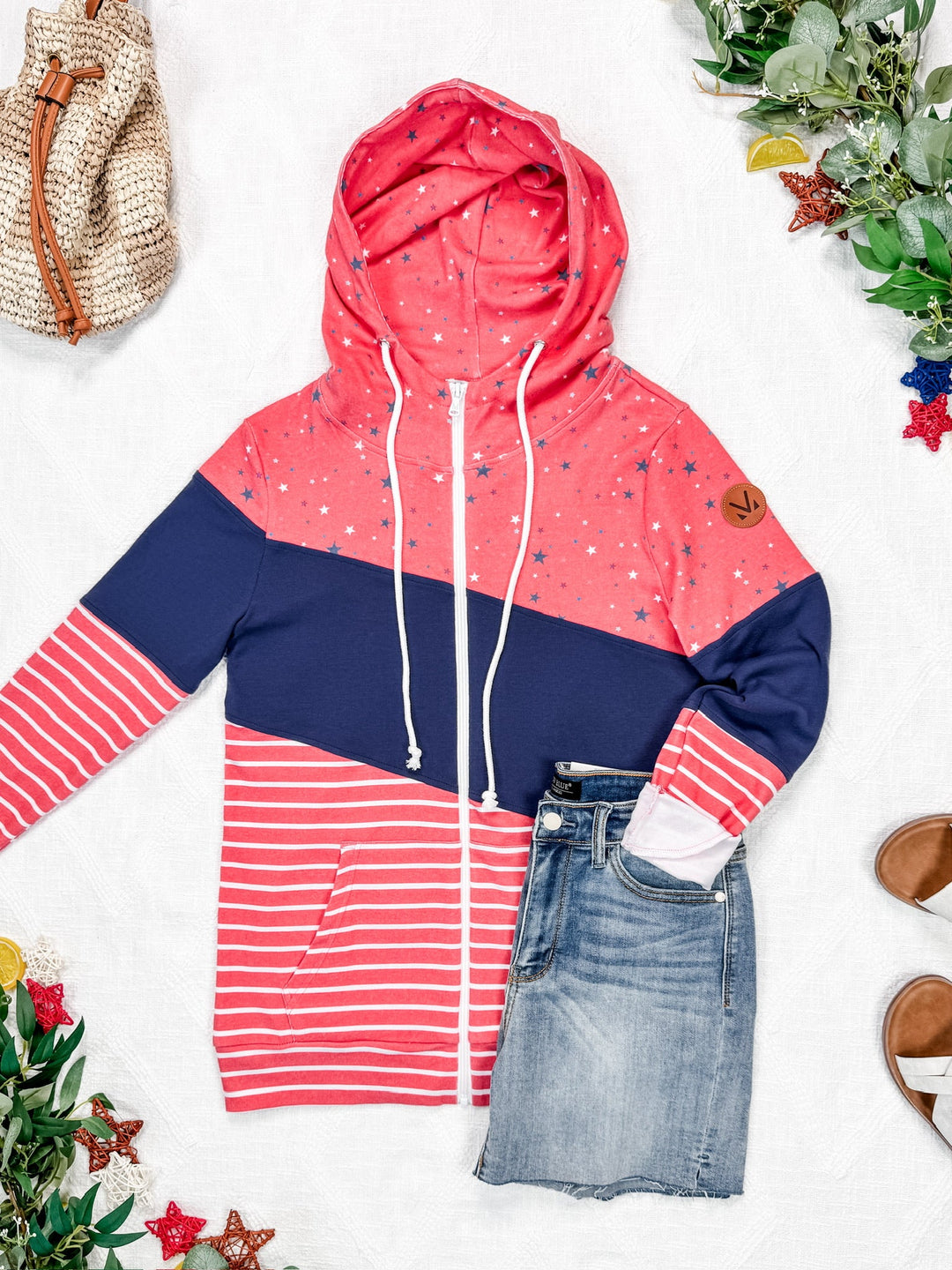 IN STOCK Colorblock Fullzip - Liberty Stars, Navy, and Stripes Trio