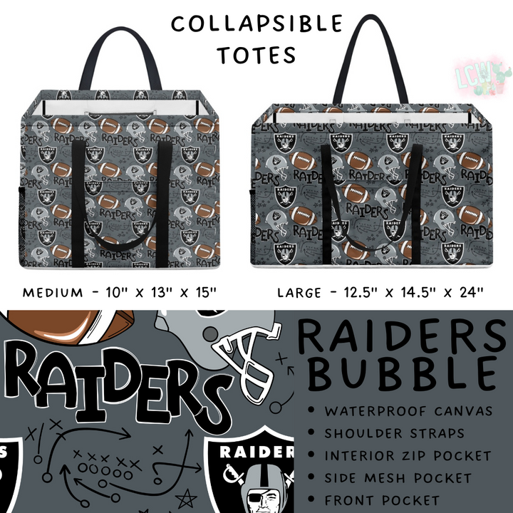Batch #420 - End Zone Gear - Closes 9/26 - ETA mid Nov - Raiders Bubble Collapsible Tote