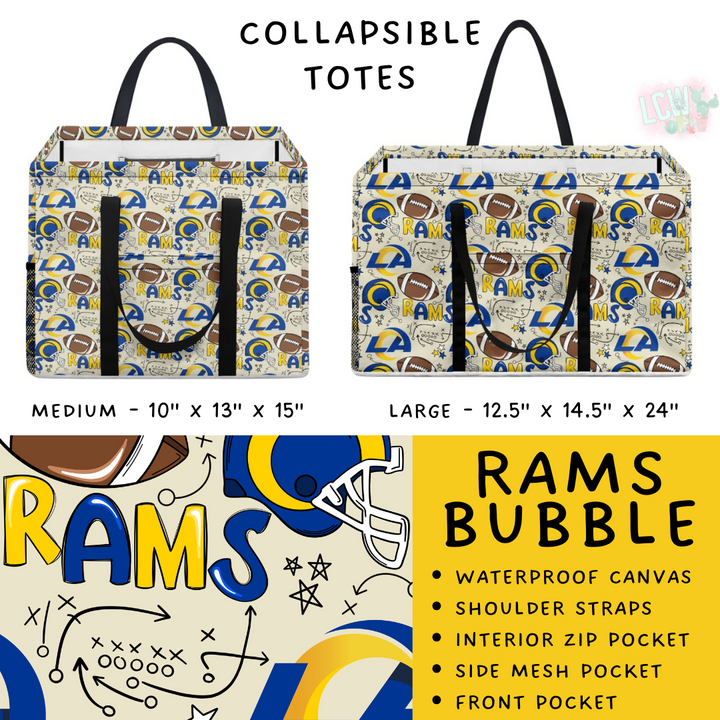Batch #420 - End Zone Gear - Closes 9/26 - ETA mid Nov - Rams Bubble Collapsible Tote