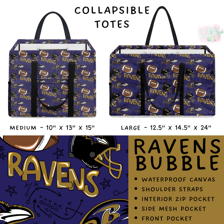Batch #420 - End Zone Gear - Closes 9/26 - ETA mid Nov - Ravens Bubble Collapsible Tote