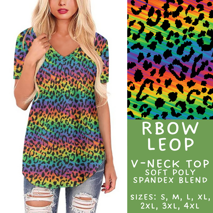 Batch #274 - Fun Run 7 - Closes 1/22 - ETA late March - Rbow Leop V-Neck Tee