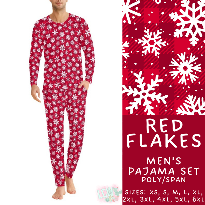 Batch #412 - Christmas Family Pajamas 2 - Closes 9/12 - ETA late October - Red Flakes Men's Pajama Set