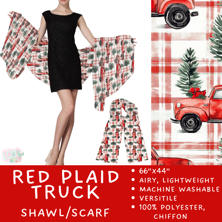 Batch #415 - The Scarf/Shawl Collection - Closes 9/18 - ETA early Nov - Red Plaid Truck Scarf/Shawl