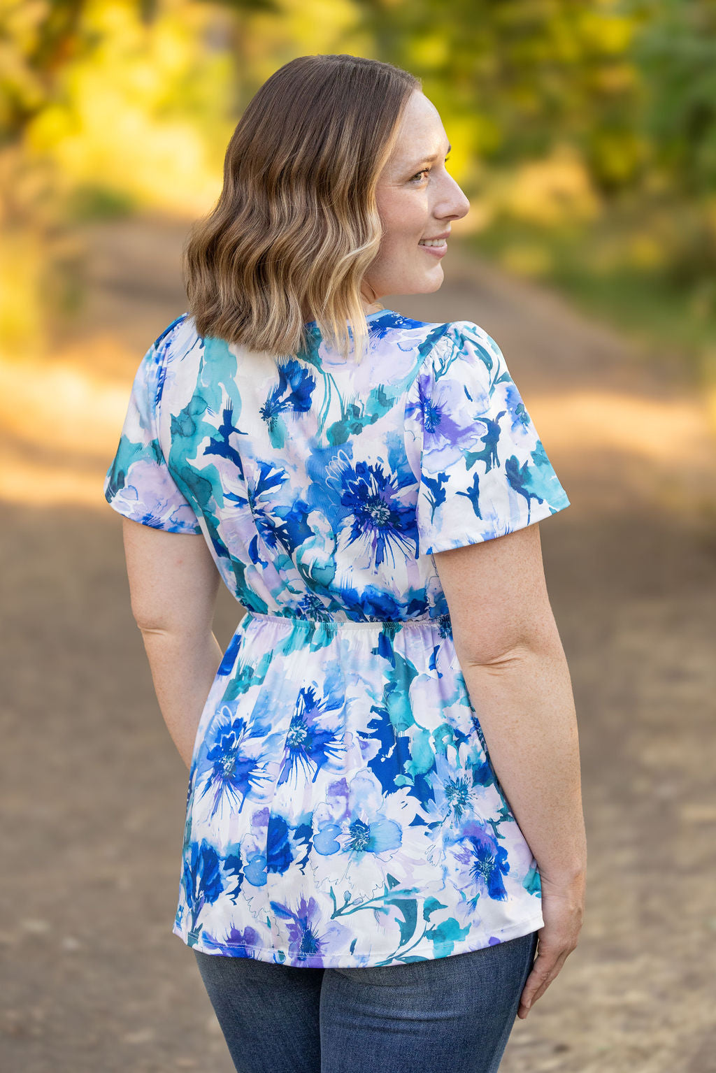 IN STOCK Emery Ruffle Top - Blue Floral | Women's Blouse FINAL SALE