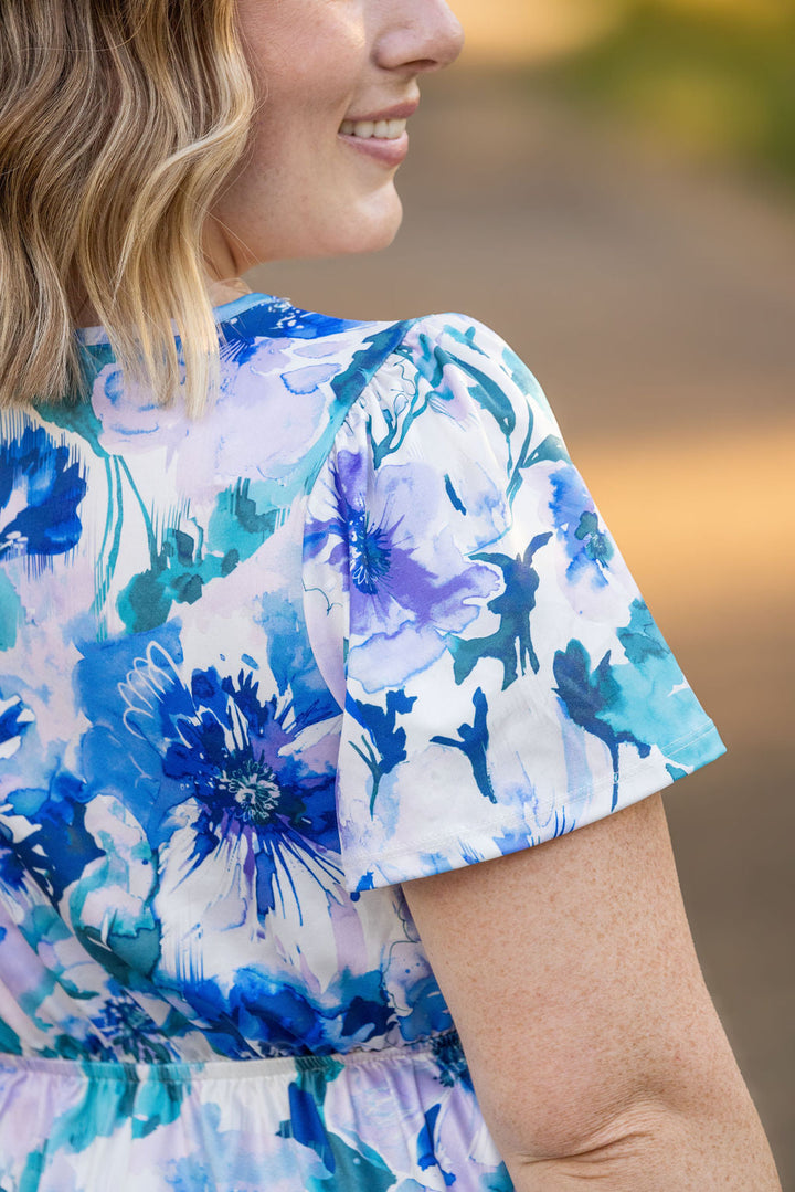 IN STOCK Emery Ruffle Top - Blue Floral | Women's Blouse FINAL SALE