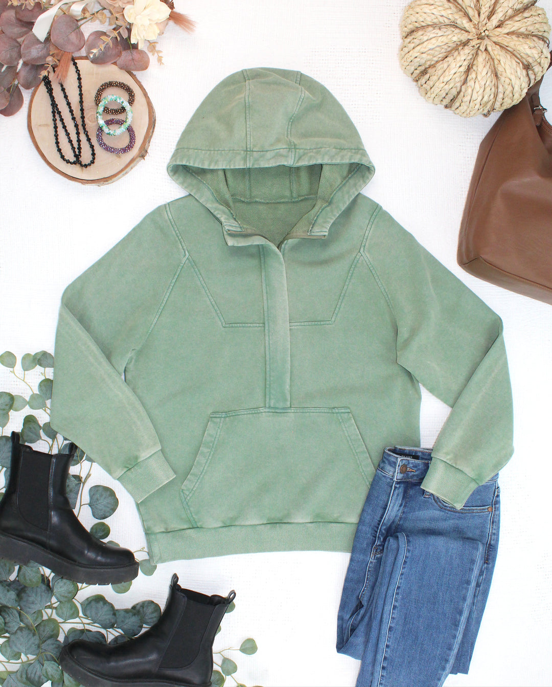 IN STOCK Ryker Vintage Wash Hoodie- Olive