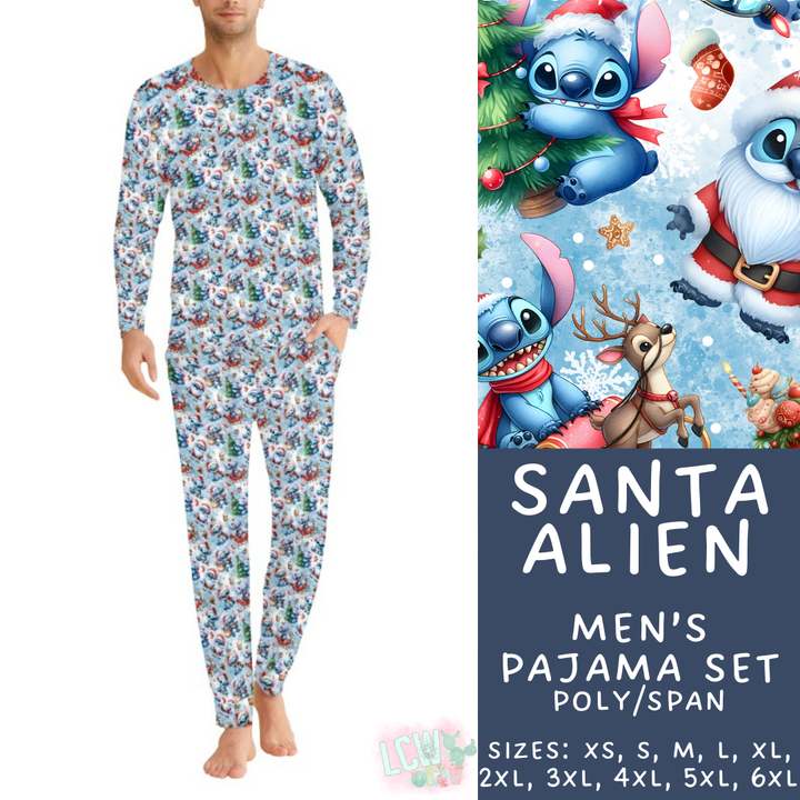 Batch #412 - Christmas Family Pajamas 2 - Closes 9/12 - ETA late October - Santa Alien Men's Pajama Set