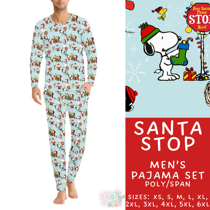 Batch #431 - Character Christmas Pajamas - Closes 10/16 - ETA late Nov - Santa Stop Men's Pajama Set