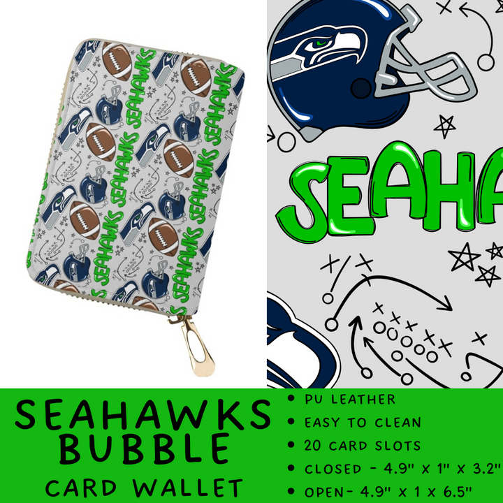 Batch #420 - End Zone Gear - Closes 9/26 - ETA mid Nov - Seahawks Bubble Card Wallet