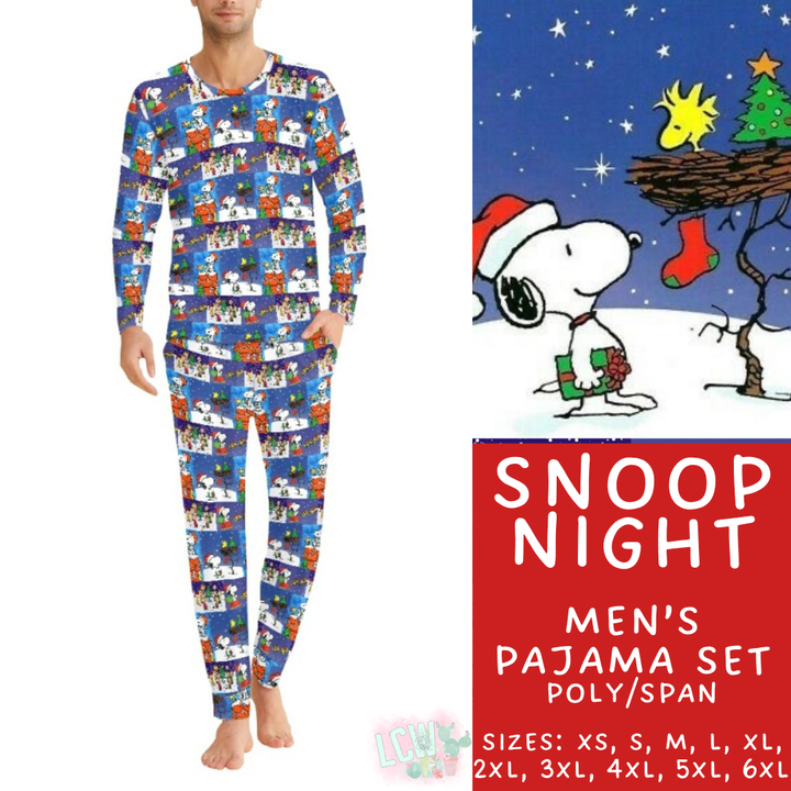 Batch #431 - Character Christmas Pajamas - Closes 10/16 - ETA late Nov - Snoop Night Men's Pajama Set