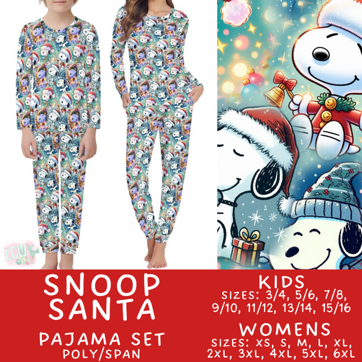 Batch #431 - Character Christmas Pajamas - Closes 10/16 - ETA late Nov - Snoop Santa Women's & Kid's Pajama Set