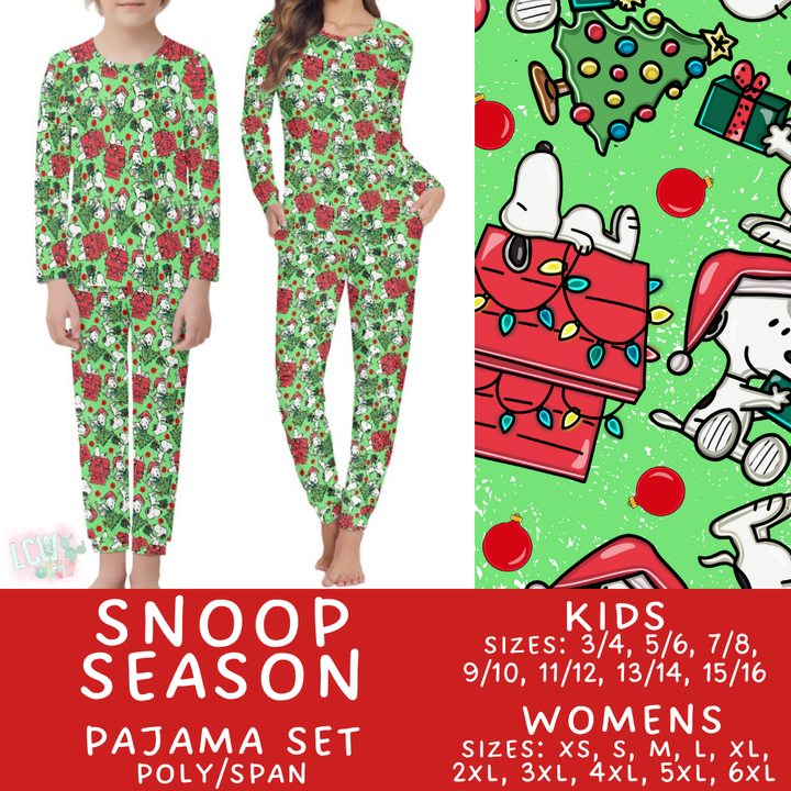 Batch #431 - Character Christmas Pajamas - Closes 10/16 - ETA late Nov - Snoop Season Women's & Kid's Pajama Set