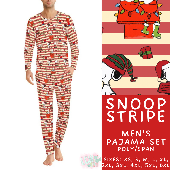 Batch #431 - Character Christmas Pajamas - Closes 10/16 - ETA late Nov - Snoop Stripe Men's Pajama Set