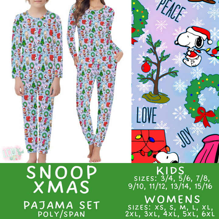 Batch #412 - Christmas Family Pajamas 2 - Closes 9/12 - ETA late October - Snoop Xmas Women's & Kid's Pajama Set