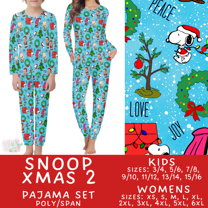 Batch #431 - Character Christmas Pajamas - Closes 10/16 - ETA late Nov - Snoop Xmas 2 Women's & Kid's Pajama Set