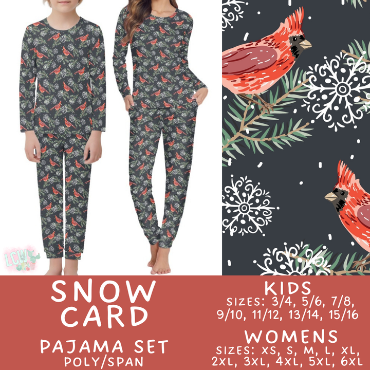 Batch #412 - Christmas Family Pajamas 2 - Closes 9/12 - ETA late October - Snow Card Women's & Kid's Pajama Set