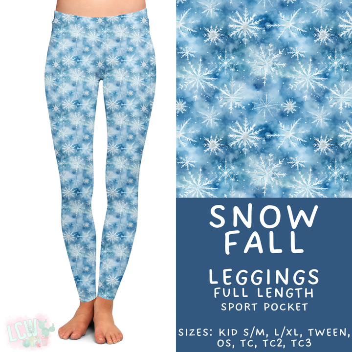 Batch #439 - Winter Watercolor 2 - Closes 10/30 - ETA mid Dec - Snow Fall Full Length Leggings