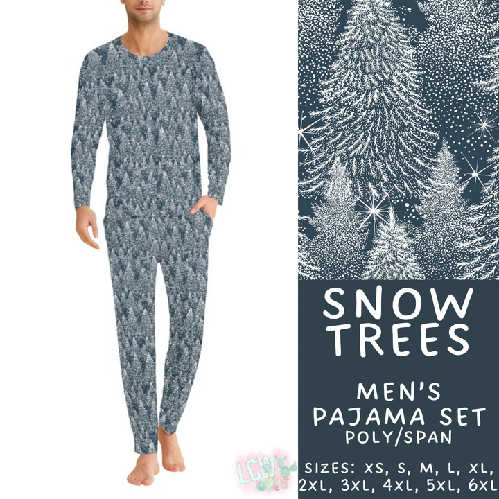 Batch #425 - Winter Family Pajamas - Closes 10/6 - ETA late Nov - Snow Trees Men's Pajama Set