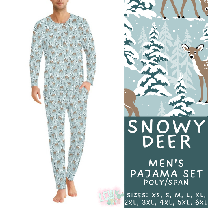 Batch #425 - Winter Family Pajamas - Closes 10/6 - ETA late Nov - Snowy Deer Men's Pajama Set