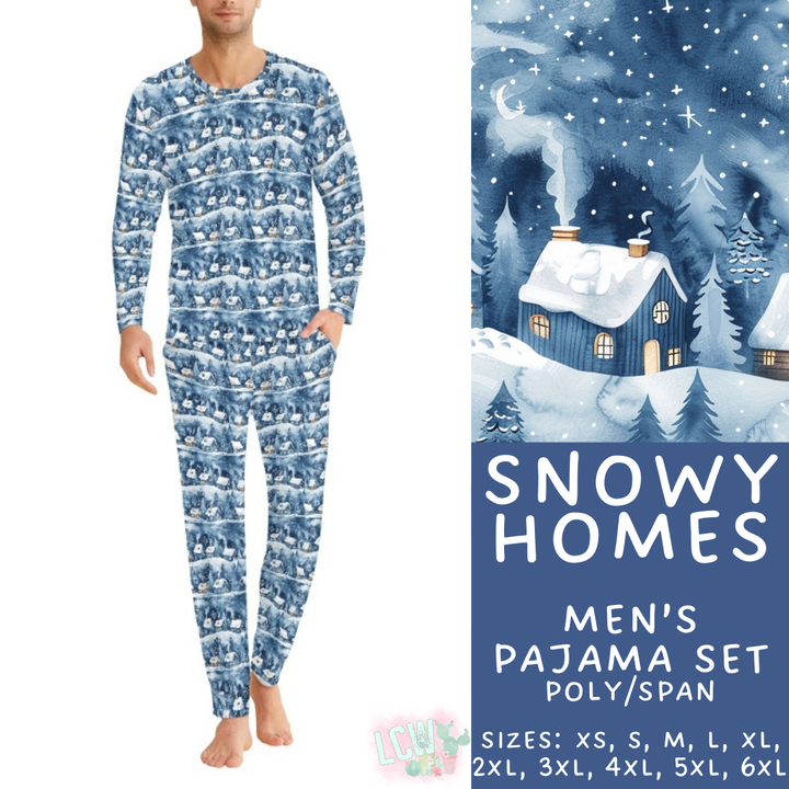 Batch #425 - Winter Family Pajamas - Closes 10/6 - ETA late Nov - Snowy Homes Men's Pajama Set