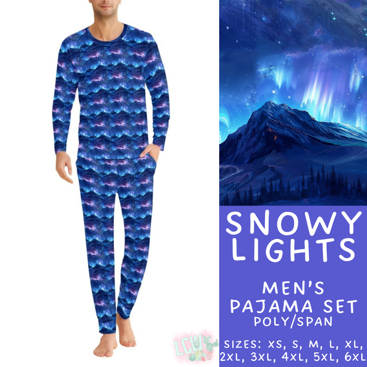Batch #425 - Winter Family Pajamas - Closes 10/6 - ETA late Nov - Snowy Lights Men's Pajama Set