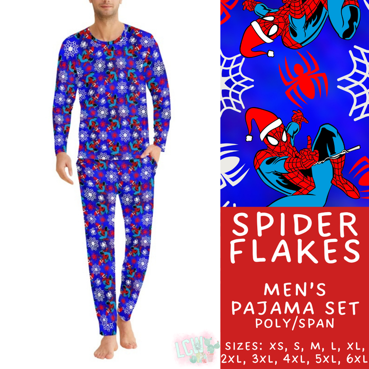 Batch #431 - Character Christmas Pajamas - Closes 10/16 - ETA late Nov - Spider Flakes Men's Pajama Set