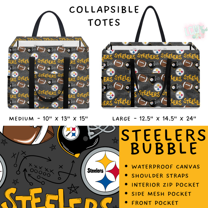 Batch #420 - End Zone Gear - Closes 9/26 - ETA mid Nov - Steelers Bubble Collapsible Tote