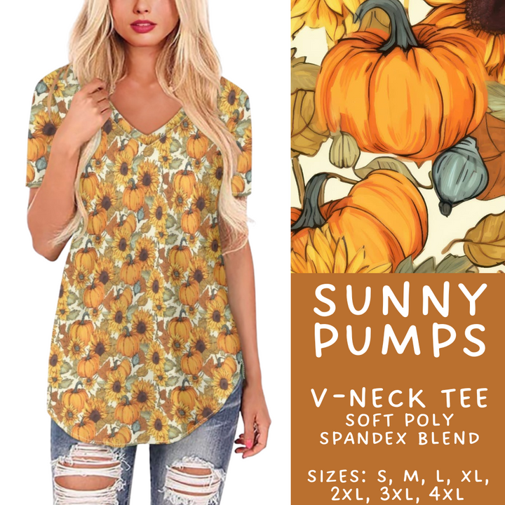 Batch #407 - Fall Fun 2 - Closes 9/4 - ETA mid/late October - Sunny Pumps V-Neck Tee