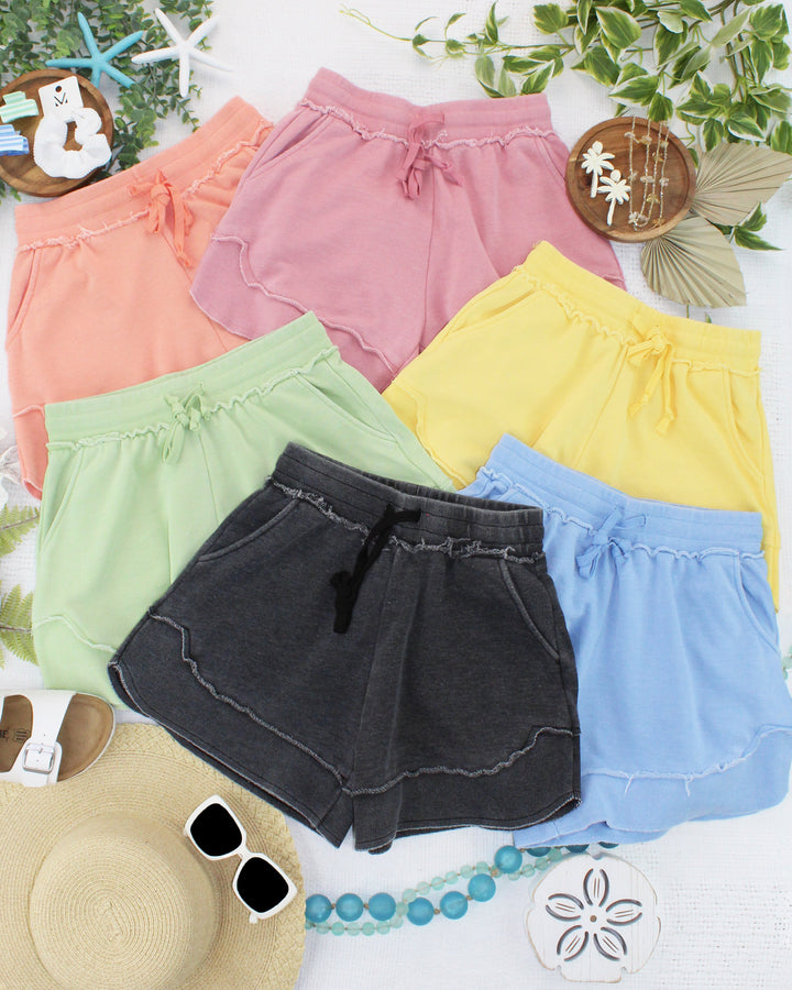 IN STOCK French Terry Stevie Shorts - Spring Leaf FINAL SALE
