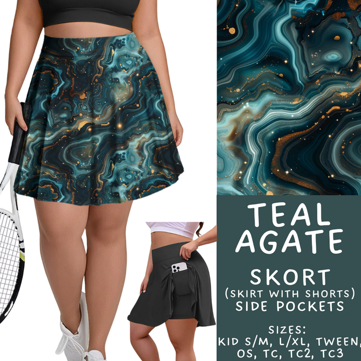 Batch #448 - Agate Collection - Closes 11/17 - ETA early Jan - Teal Agate Skort