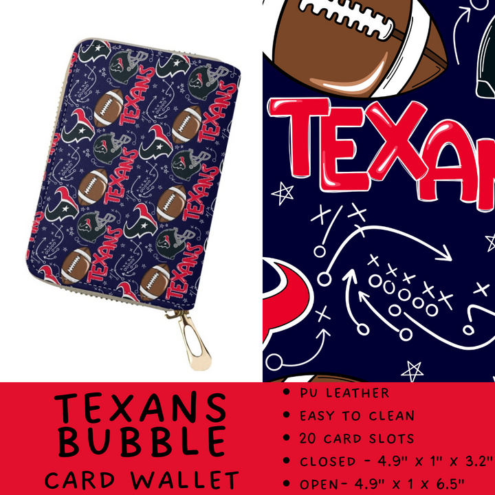 Batch #420 - End Zone Gear - Closes 9/26 - ETA mid Nov - Texans Bubble Card Wallet