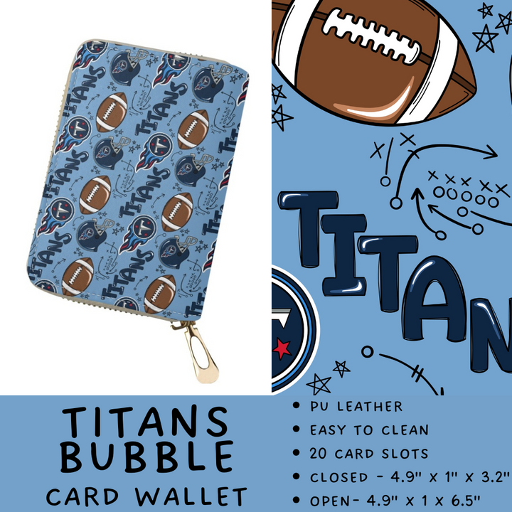 Batch #420 - End Zone Gear - Closes 9/26 - ETA mid Nov - Titans Bubble Card Wallet