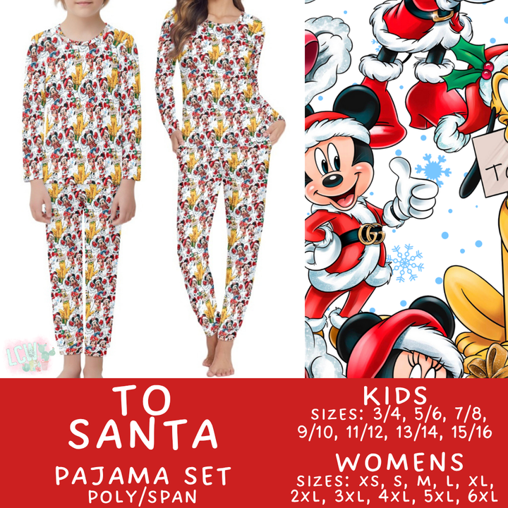 Batch #430 - Magical Christmas Family Pajamas - Closes 10/15 - ETA late Nov - To Santa Women's & Kid's Pajama Set