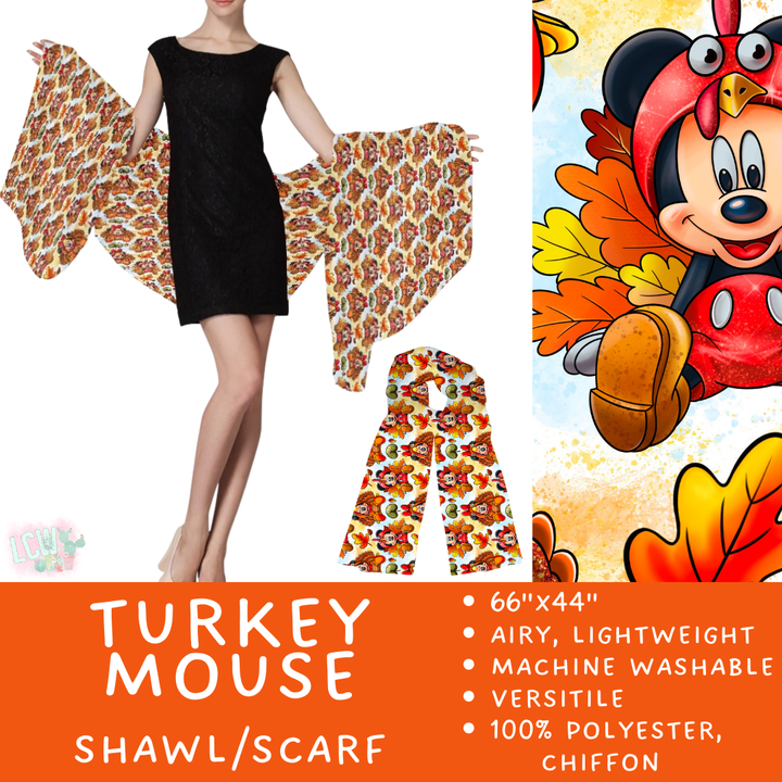 Batch #415 - The Scarf/Shawl Collection - Closes 9/18 - ETA early Nov - Turkey Mouse Scarf/Shawl