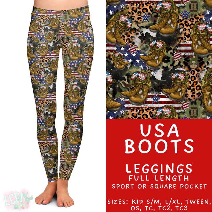 Batch #414 - Military 2 Collection - Closes 9/17 - ETA early Nov - USA Boots Full Length Leggings