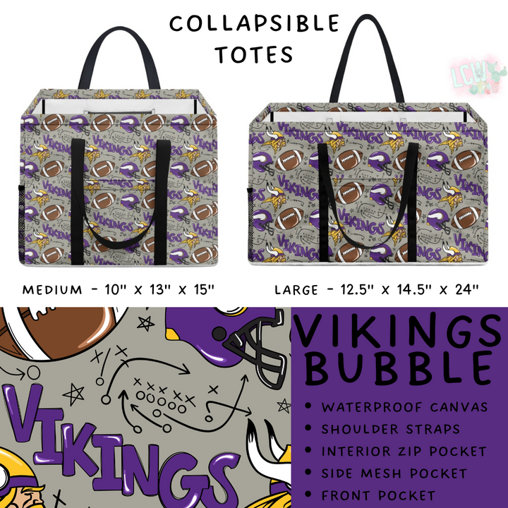 Batch #420 - End Zone Gear - Closes 9/26 - ETA mid Nov - Vikings Bubble Collapsible Tote
