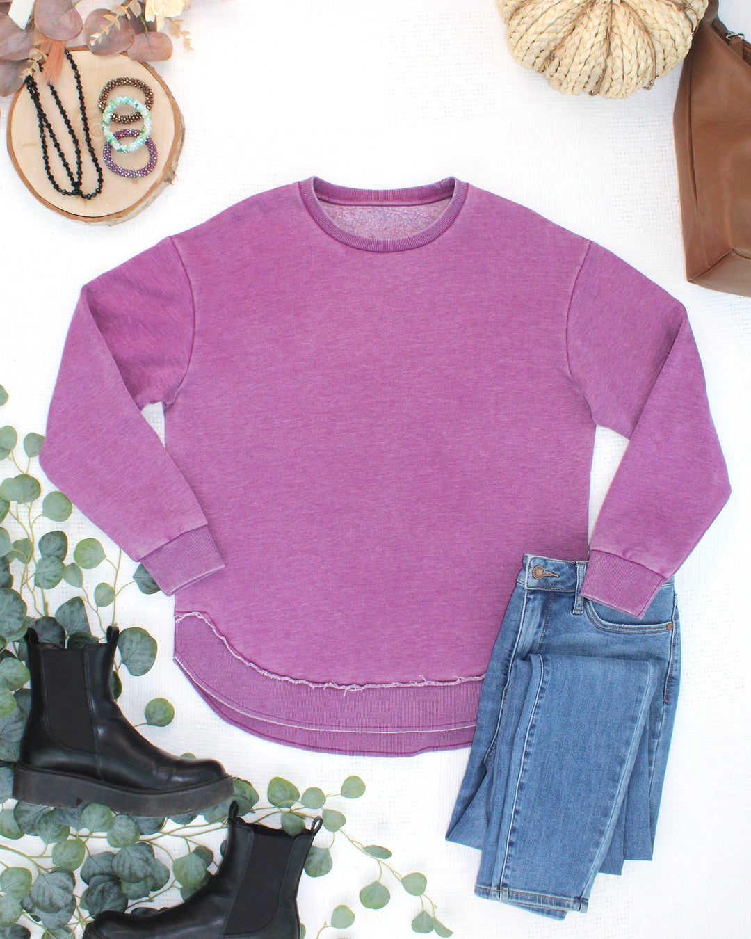 IN STOCK Vintage Wash Pullover - Purple