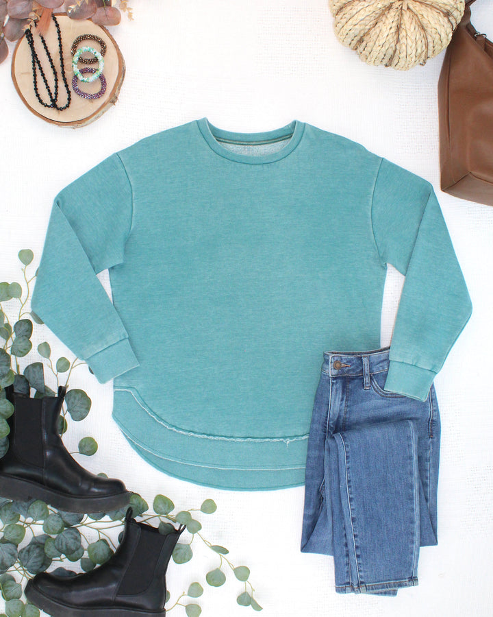 IN STOCK Vintage Wash Pullover - Teal