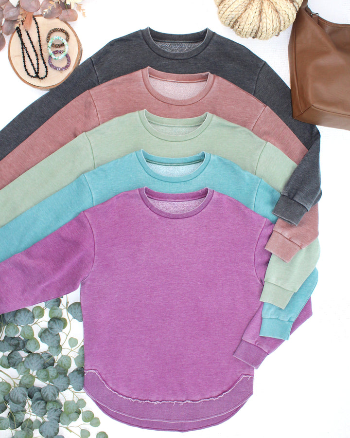 IN STOCK Vintage Wash Pullover - Brown