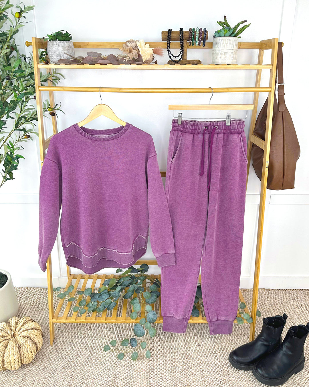 IN STOCK Vintage Wash Joggers - Purple
