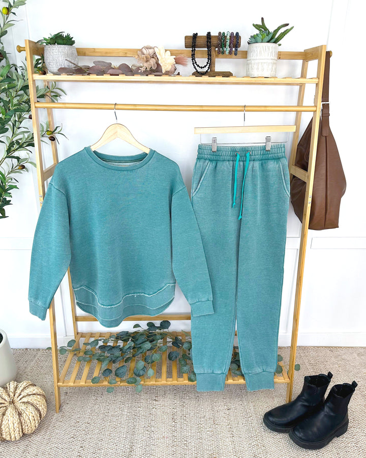 IN STOCK Vintage Wash Joggers - Teal
